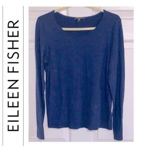🍾 EILEEN FISHER Blue Long Sleeve Top M